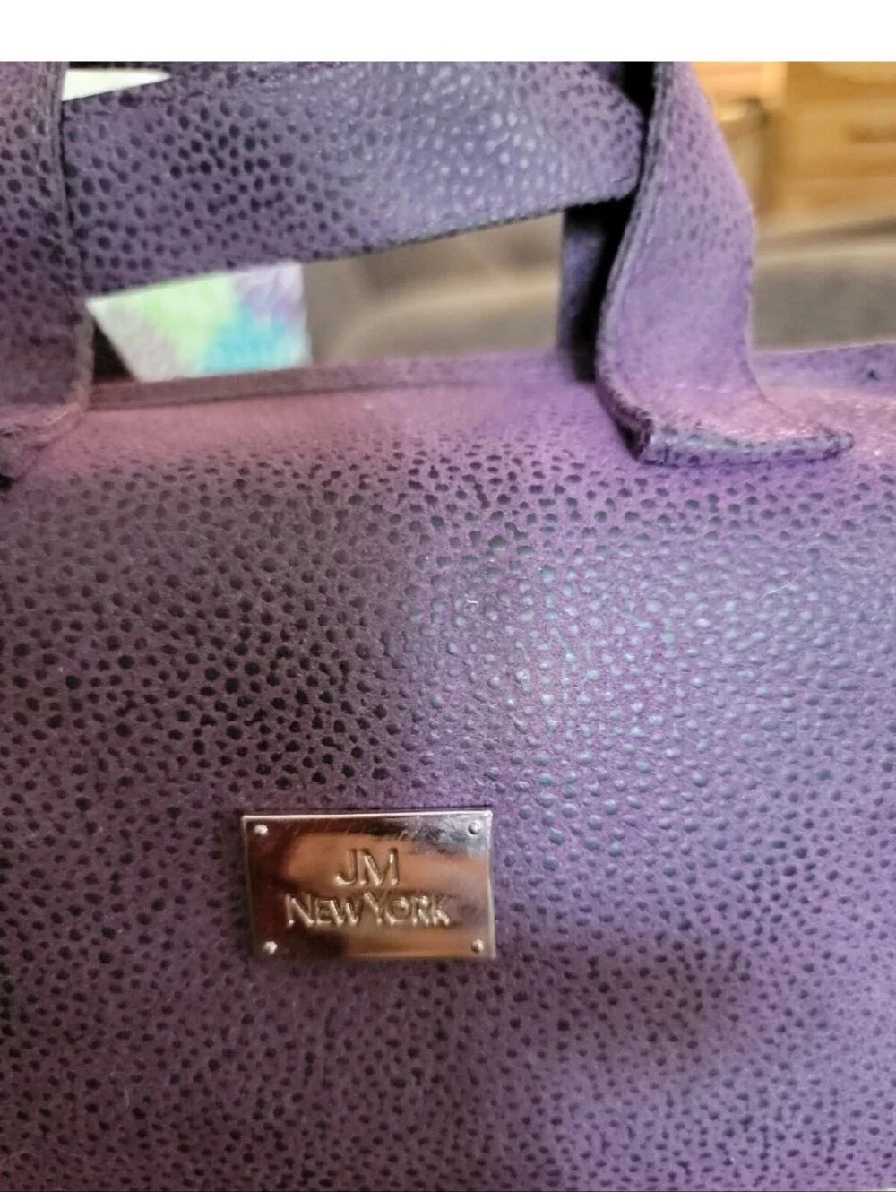 JM New York Travel Toiletries Cosmetic Jewelry Bag Hang Handle & Folds